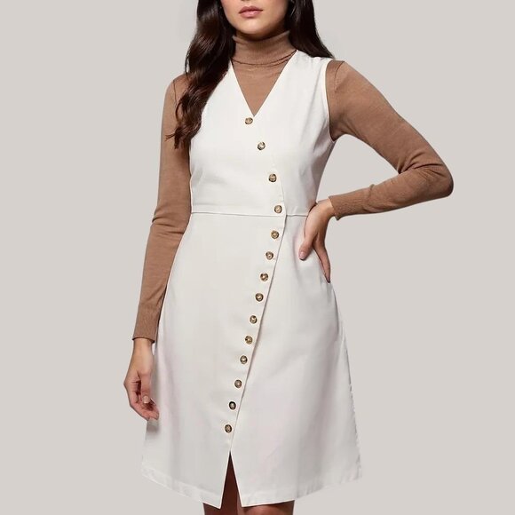 Dress Forum Off-White Sleeveless Midi Dress S NWT - Picture 1 of 12